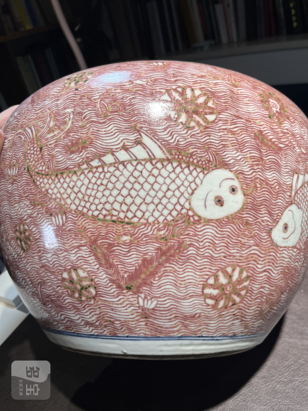 18世纪 青花釉里红鱼藻纹大缸 - 图25